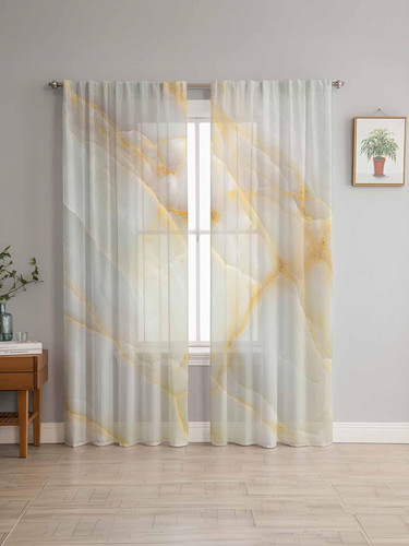White golden marble sheer - golden,